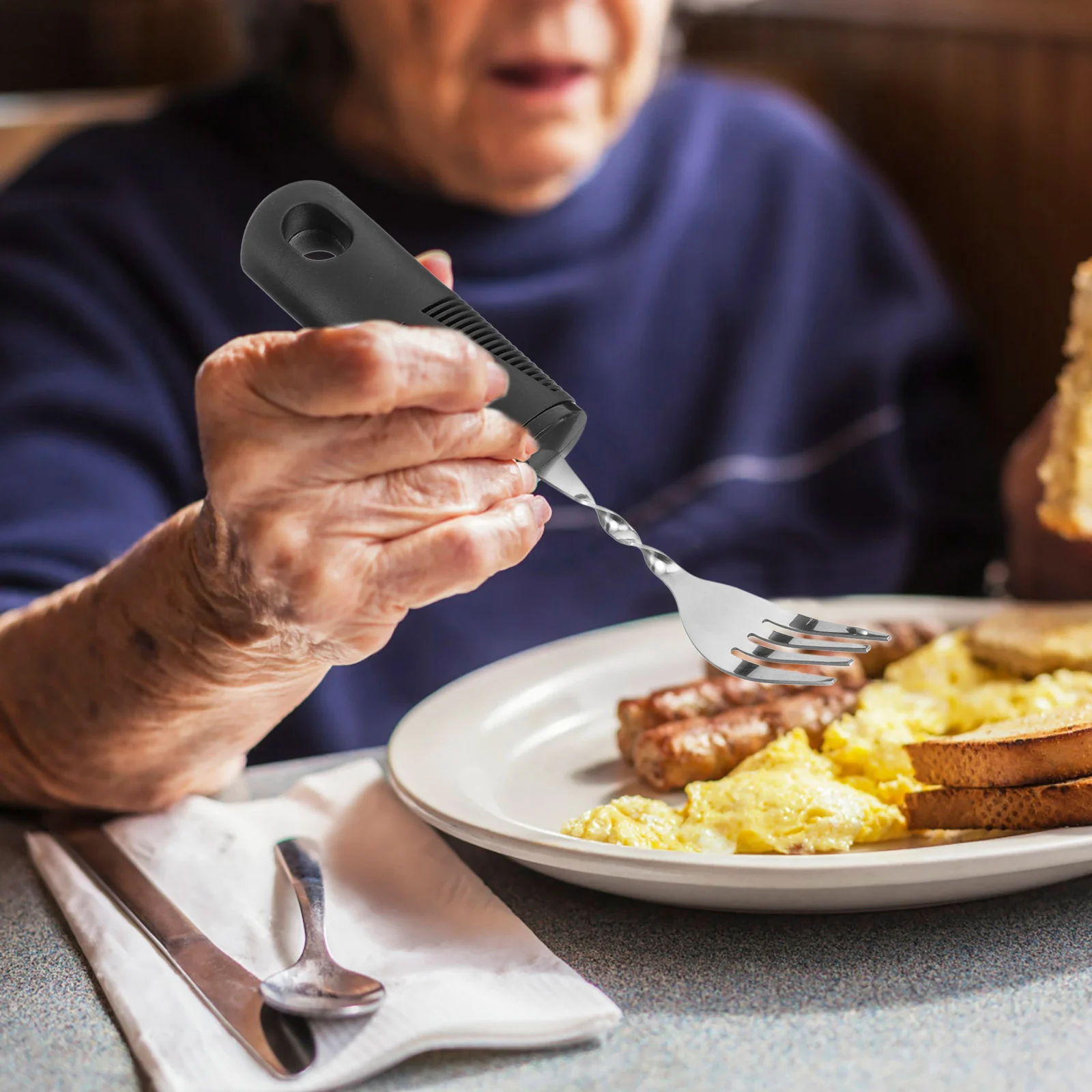 

3 Pcs Three Piece Suit Elderly Cutlery Adaptive Weighted Utensils Teaspoons Silverware Tableware Forks Disabled Portable The
