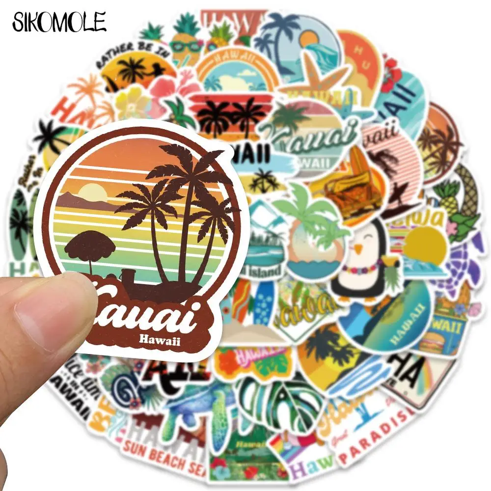 10/30/50 шт. Мультяшные Гавайские пляжные и морские наклейки для отпуска ребенка