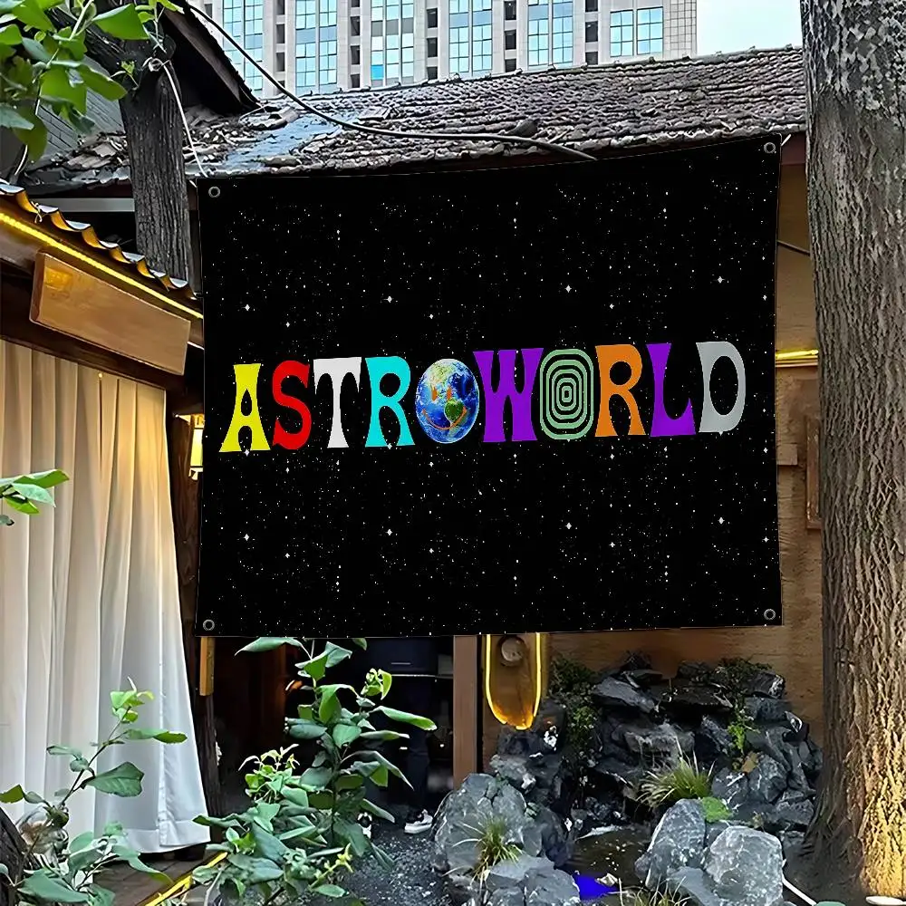 Фото Баннер с принтом Трэвиса Скотта Astroworld: большой флаг для декора комнаты в стиле научной фантастики, украшение для дома №5
