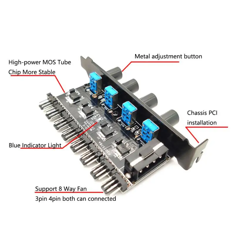 Практичный сплиттер для ПК универсальный 4-контактный контроллер скорости