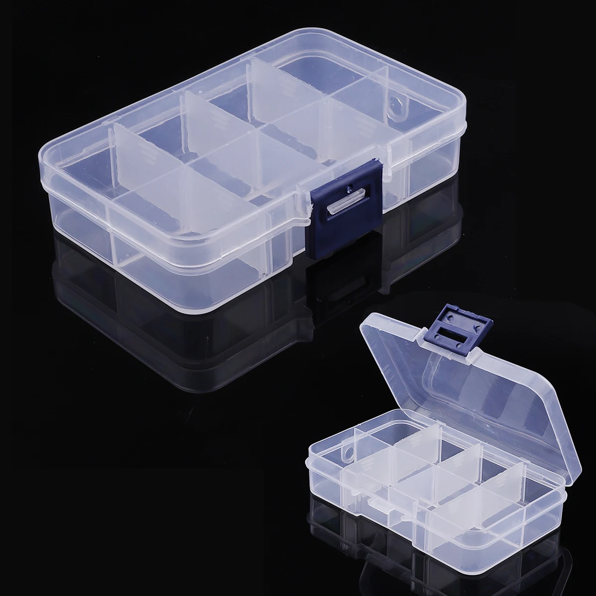 Transparent Plastic Storage Jewelry Box Compartment Adjustable Container For Beads Earring Box For Jewelry Rectangle Box Case images - 6