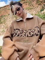 deeptown y2k grunge plus size letter embroidery sweatshirts women harajuku retro casual hoodie female vintage polo neck pullover