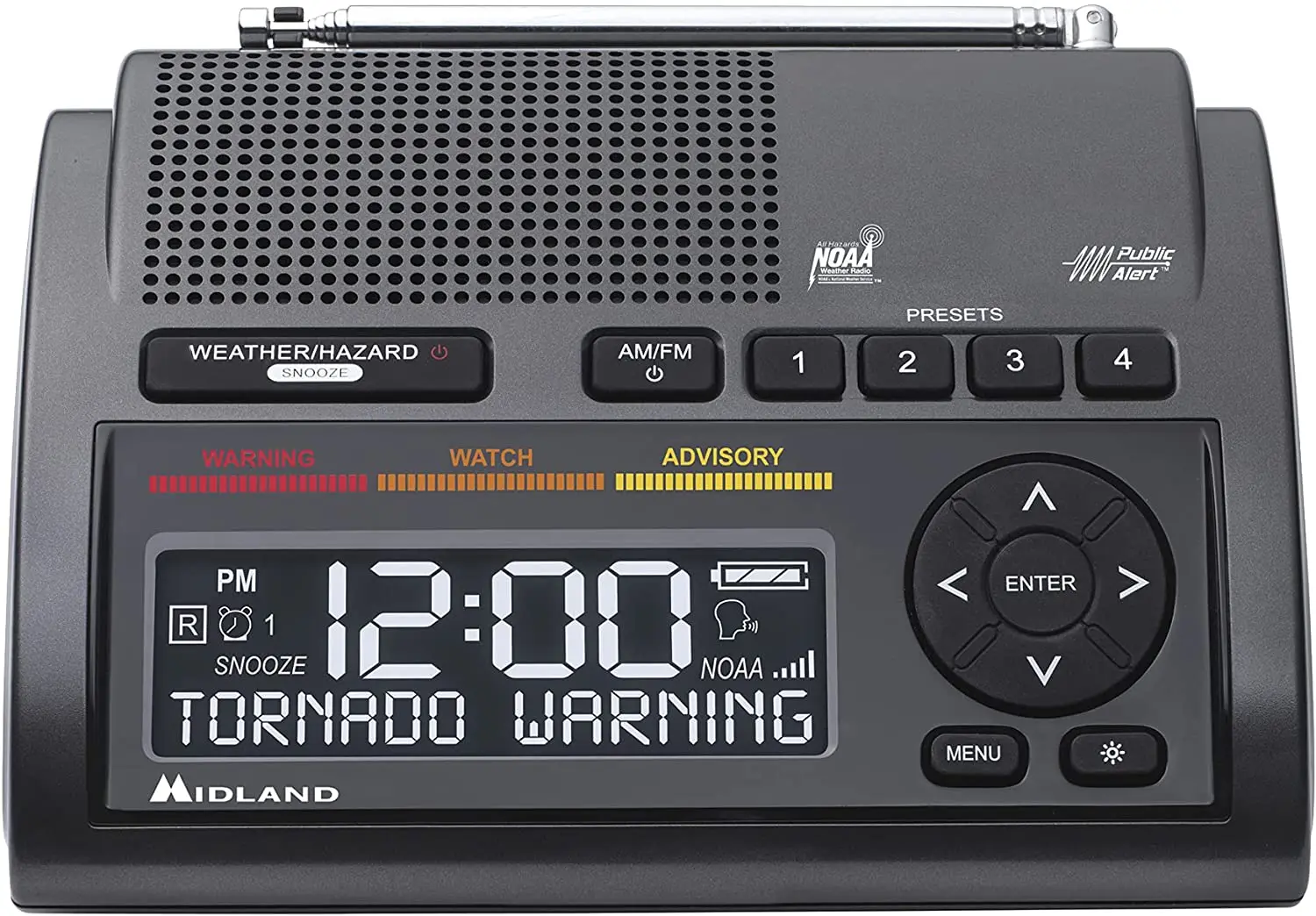 

WR400, Deluxe NOAA аварийное оповещение о погоде радио S.A.M.E. Локализованное программирование, 80 аварийных оповещений и будильник m w AM FM