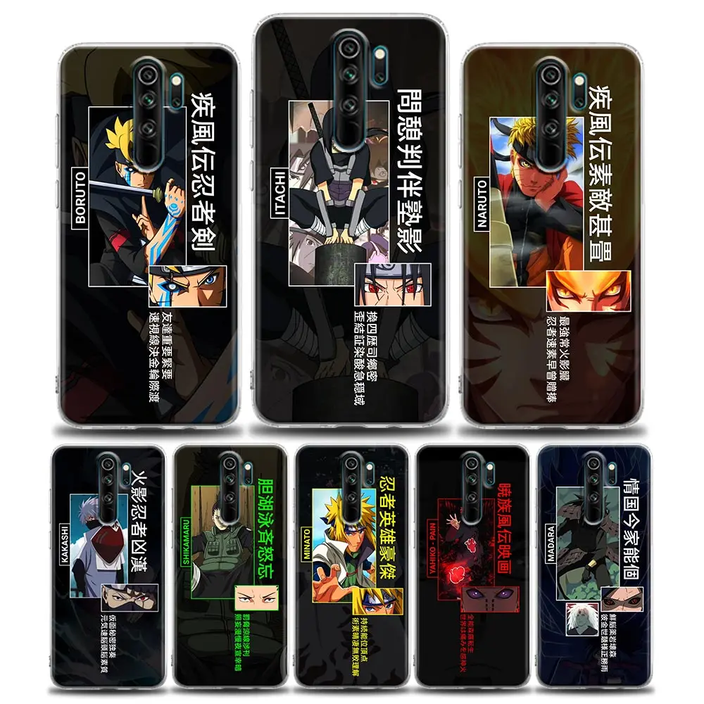 

Clear Case For Xiaomi Redmi Note 11 10 9 8 Pro 7 8A 10S 11S Soft Cover Naruto Sasuke Kakashi Pain Anime For Redmi 8Pro K40 Coque