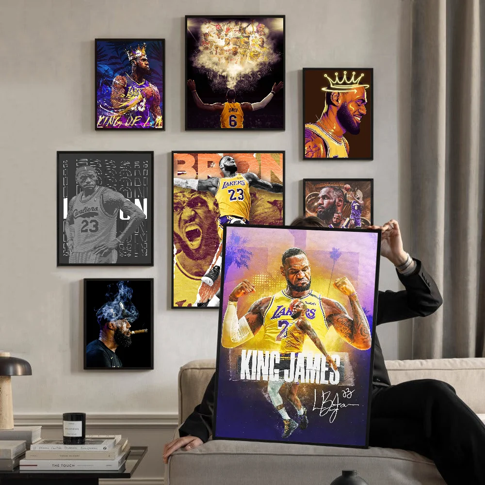 Pop Lebron James Баскетболист Настенный Постер Высококачественная Белая Бумага