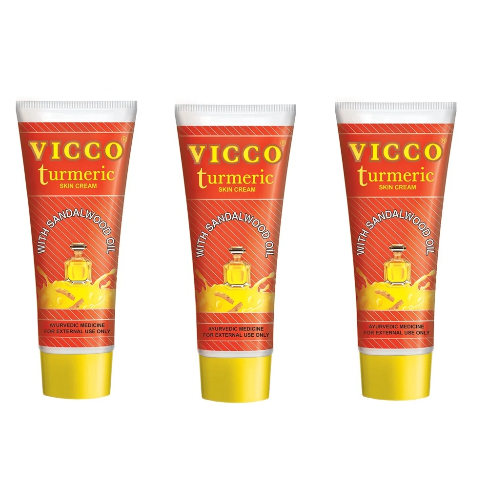 Vicco Крем с куркумой и сандаловым маслом противовоспалительный выравнивающий 3 шт