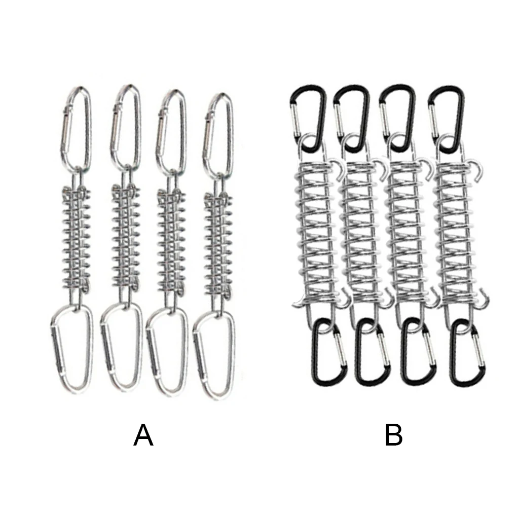 

4 Pieces Portable Stainless Steel Tent Tension Spring Buckle Canopy Awning Rope Tensioner Outdoor Equipment Silver