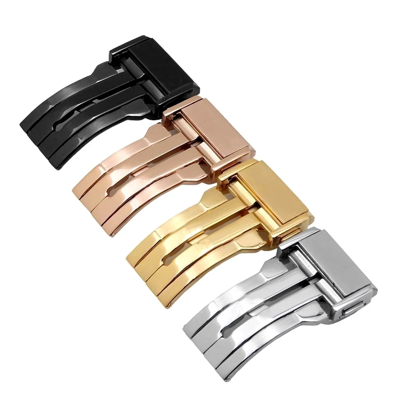 

Durable Solid Stainless Steel Bucket for Hublot Big Bang Yubo Men Silver Black Silicone Leather Watch Accessories 22mm