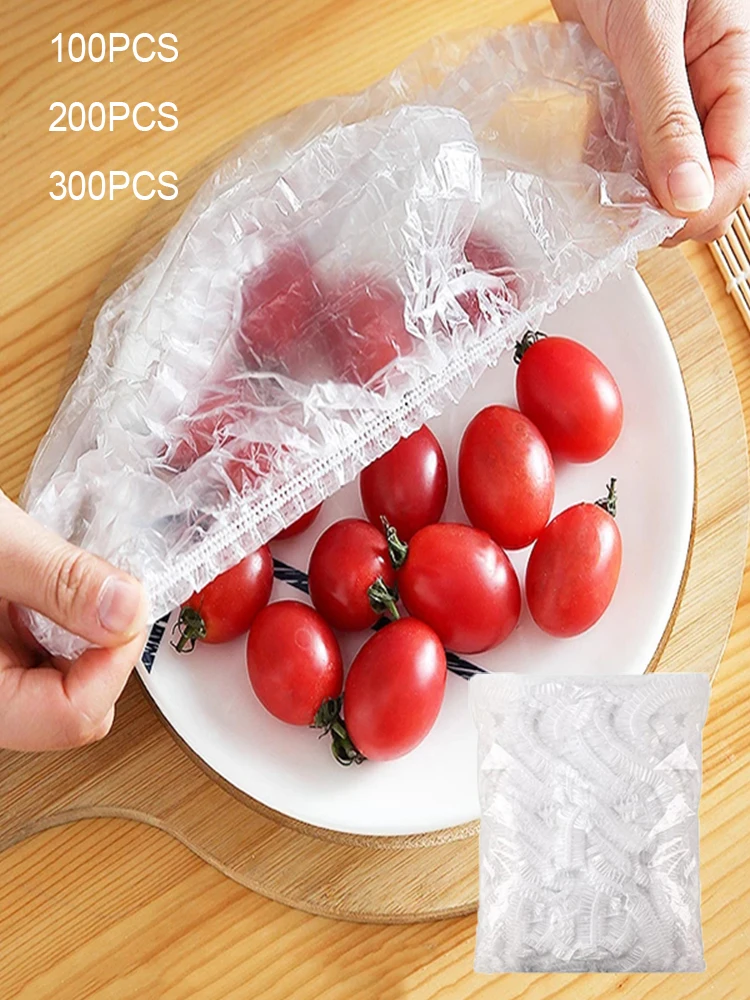 Disposable Food Storage Cover Bags for Bowls Plate Dishes Shower Cap Reusable Food Storage Elastic Fresh Keeping Lid Ziplock Bag