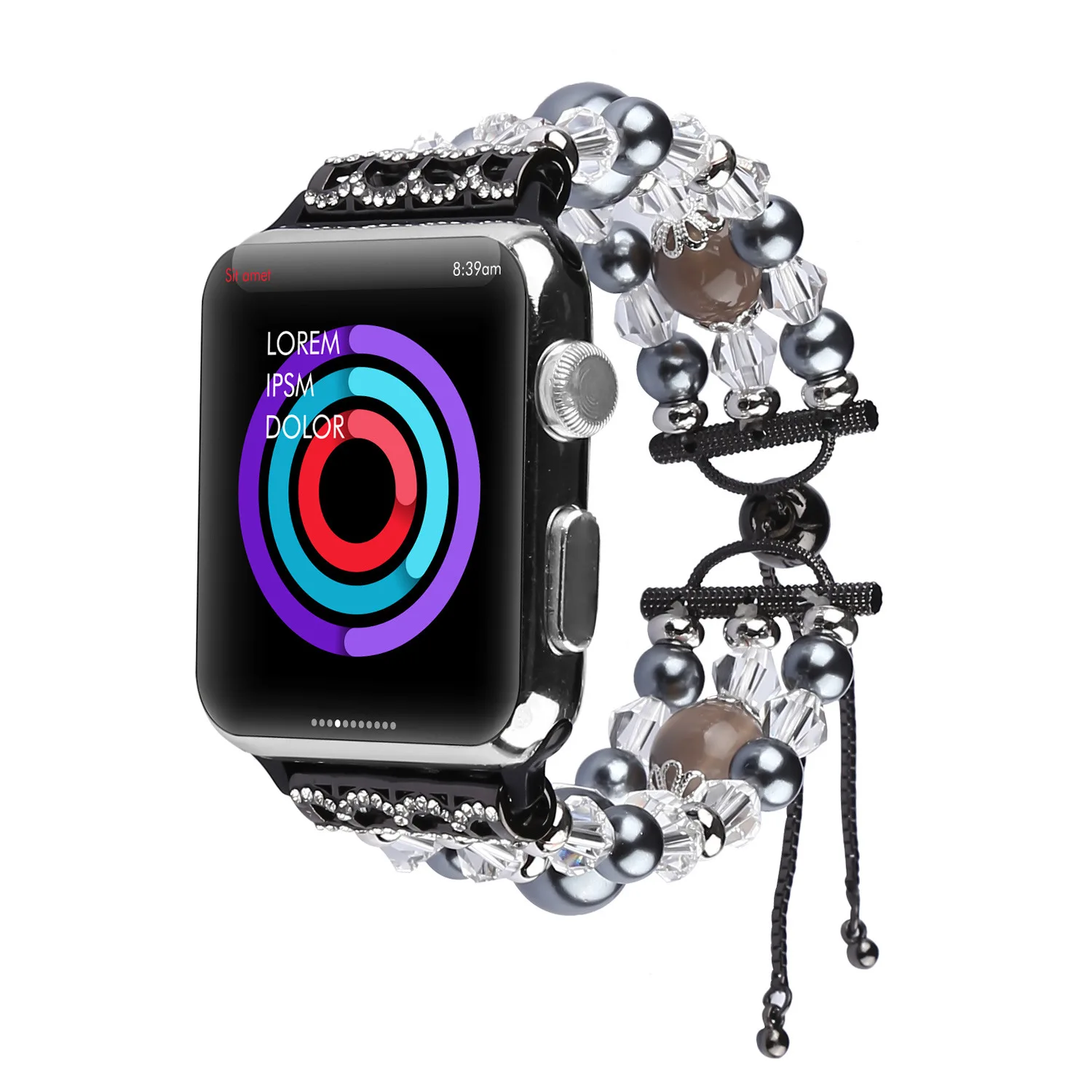 Jewelry Strap for Apple Watch band bracelet chain for iwatch87654213SE Ultra 40 41 44 45mm ornament pearl metal 42mm women wrist