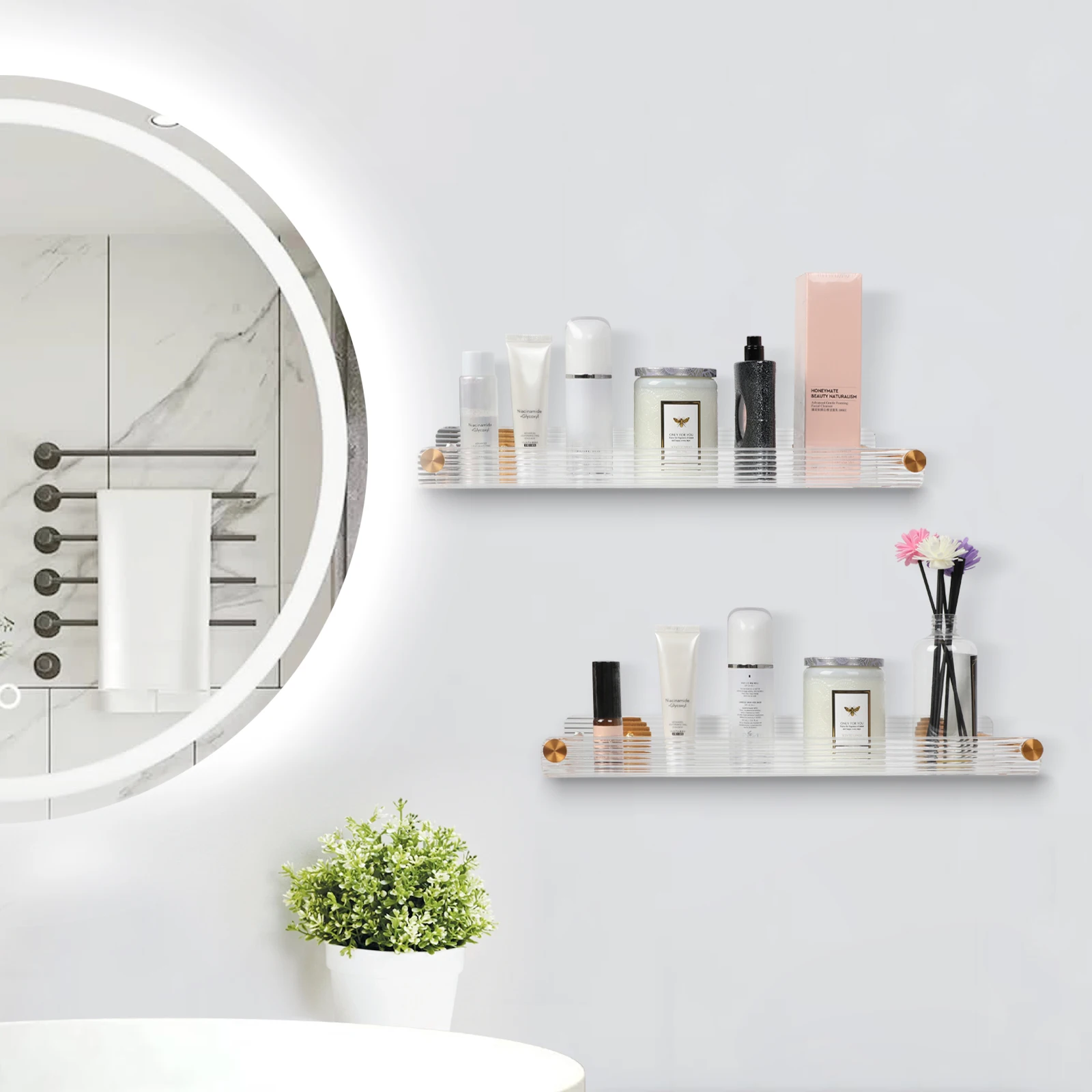 

Home Kitchen Bathroom Shelf Hardware Tools Mounted Storage Baskets Rack Toiletries Shampoo Holder Cosmetics Storage Organizer