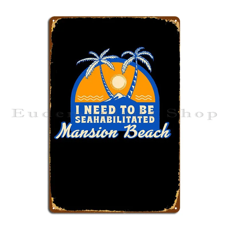 

Летняя забавная металлическая табличка Mansionbeach, Настенный декор для кухни, искусственная Жестяная Табличка, плакат
