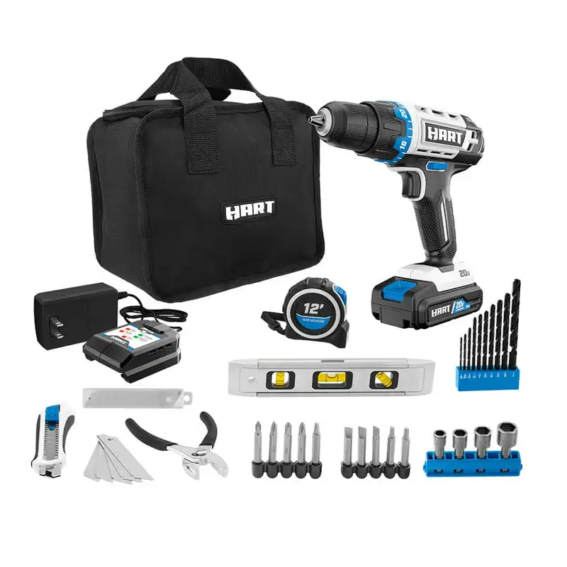

20-Volt Cordless 36-Piece Project Kit, 3/8-inch Drill/Driver, 10-inch Storage Bag and 26P 3/8-inch Mechanics Set Bundle, (1) 20-