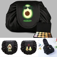 avocado print drawstring travel cosmetic bag women makeup bag organizer make case storage pouch portable toiletry beauty kit box