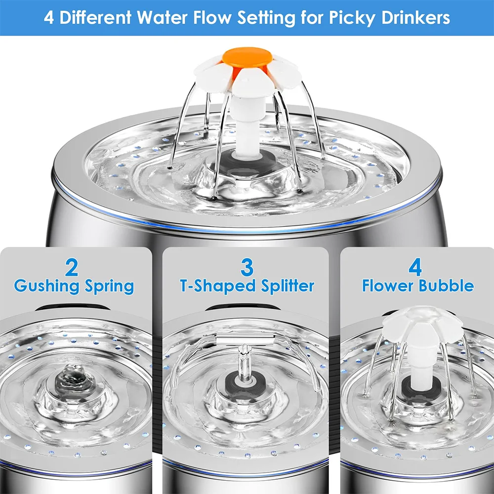 3л питьевой фонтанчик для кошек автоматическая чаша из нержавеющей стали