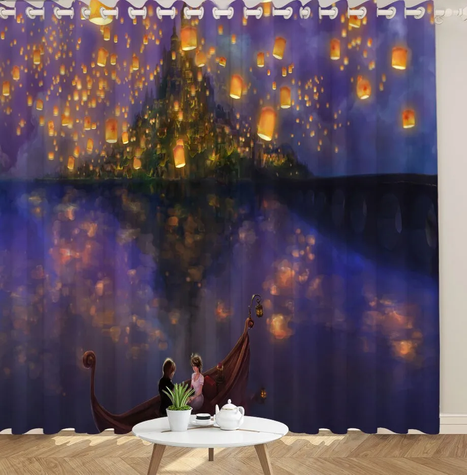 

Замок Disney, занавеска с перегородками в европейском стиле, для гостиной, спальни, белоснежная штора, украшение для дома, комнаты для девочек