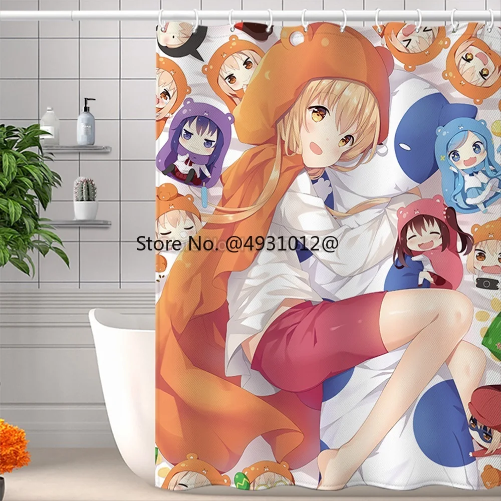 

2023 аниме Himouto! Водонепроницаемая занавеска для ванной комнаты из полиэстера с крючком