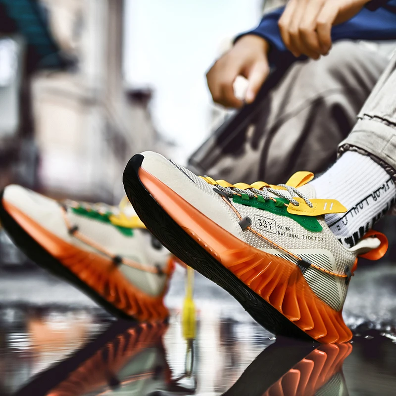 

Men's sports shoes low-cut cushion outdoor mesh breathable Casual shoes blade color sports shoes matching S6070-S6077 Dn