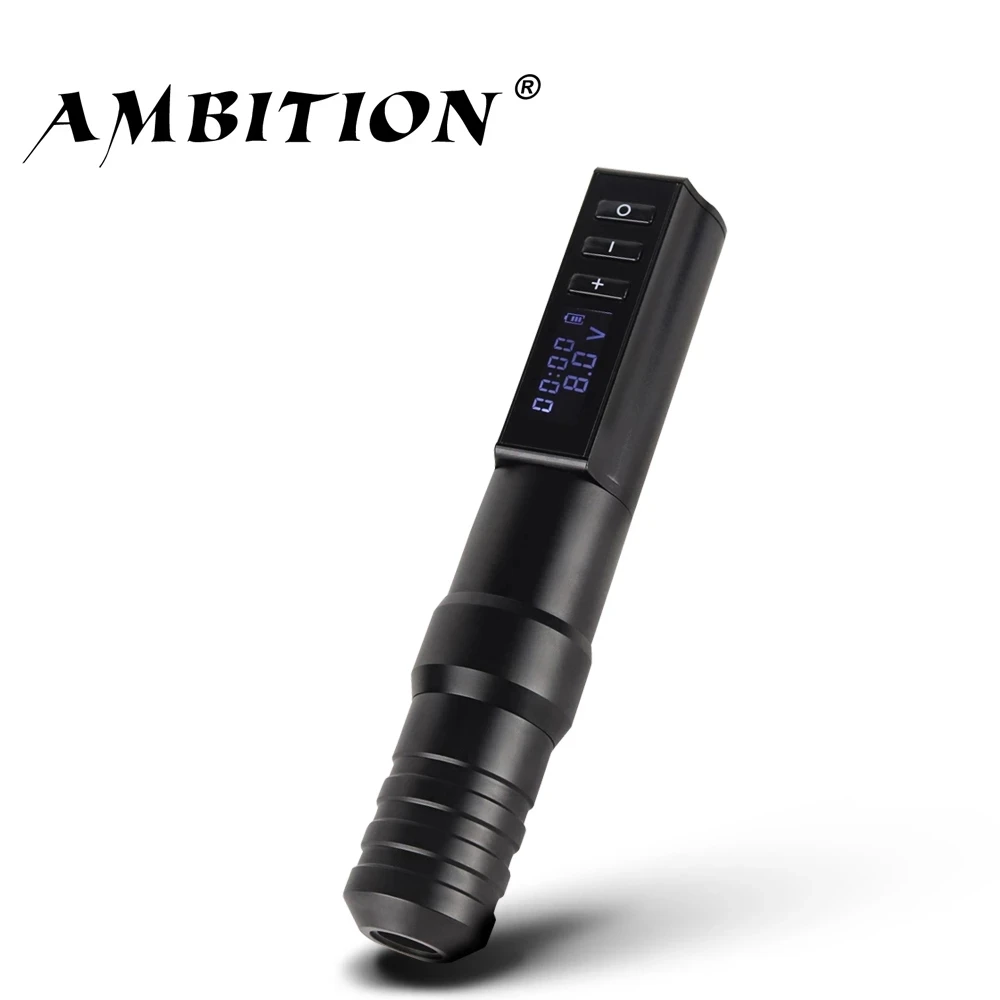 

Ambition Professional Wireless Tattoo Machine Pen with Portable Power Coreless Motor Digital LED Display For Body Art