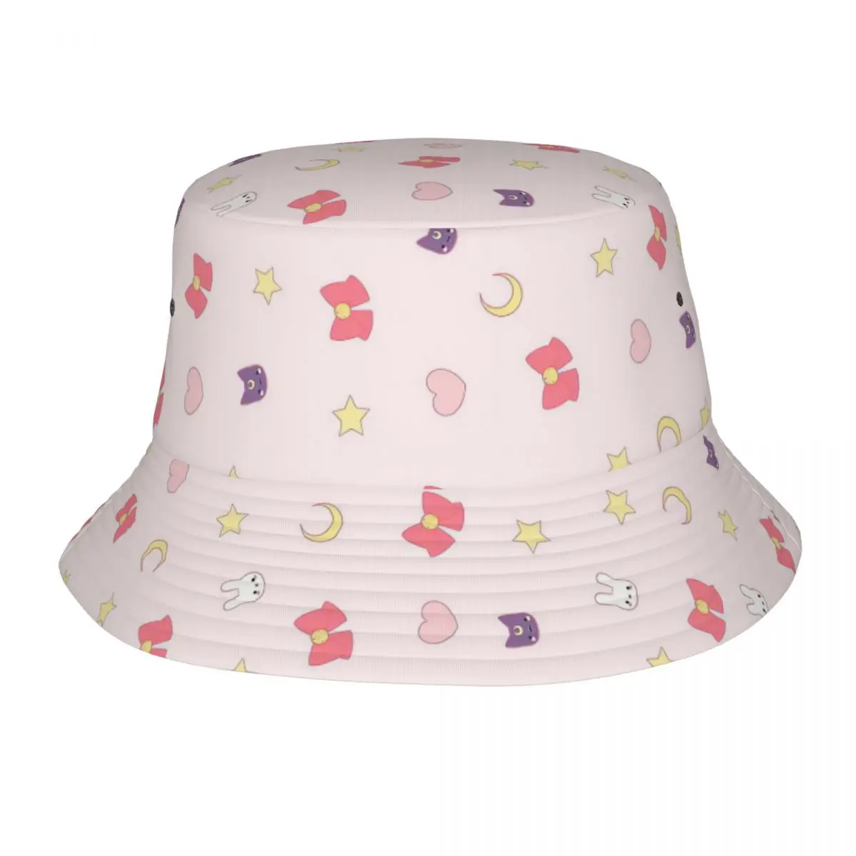 

Summer Beach Getaway Headwear Moon Pattern Star Merch Bob Hat Streetwear Girl Sun Hat Rabbit Boonie Hat Packable Fisherman Hat