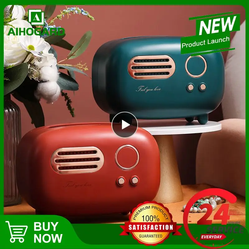 

Tissue Case Box Container Home Car Towel Napkin Papers Dispenser Holder Box Case Organization Retro Radio Model Table Decoration