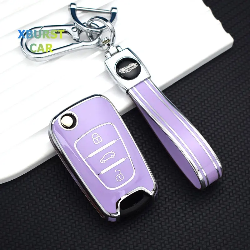 

For Kia Optima Ceed Pro K5 K2 Pride Sportage Rio 3 Soul for Hyundai Elantra Accent Ix20 Ix35 I20 I30 TPU Car Key Case Cover Fob