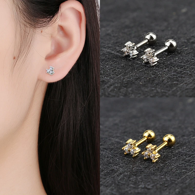 

Classic Square Zirconia Stud Earrings for Men Small CZ Crystal Women Studs Ear For Party Mens Earrings Vintage/Retro Jewelry