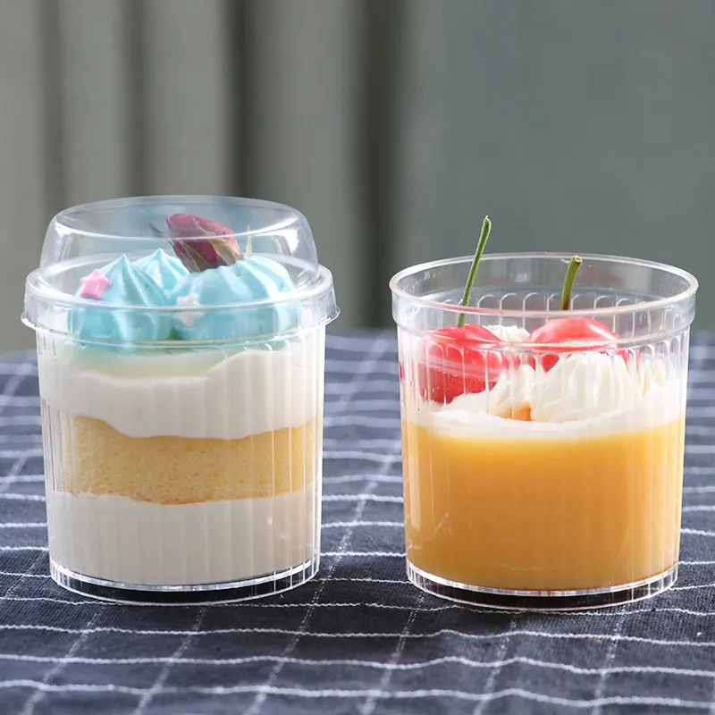 

140ml Container Wedding Disposable 15/25pcs Plastic Decor Cup Sauce Party Birthday Cups Dessert Pudding Jelly Dessert Round