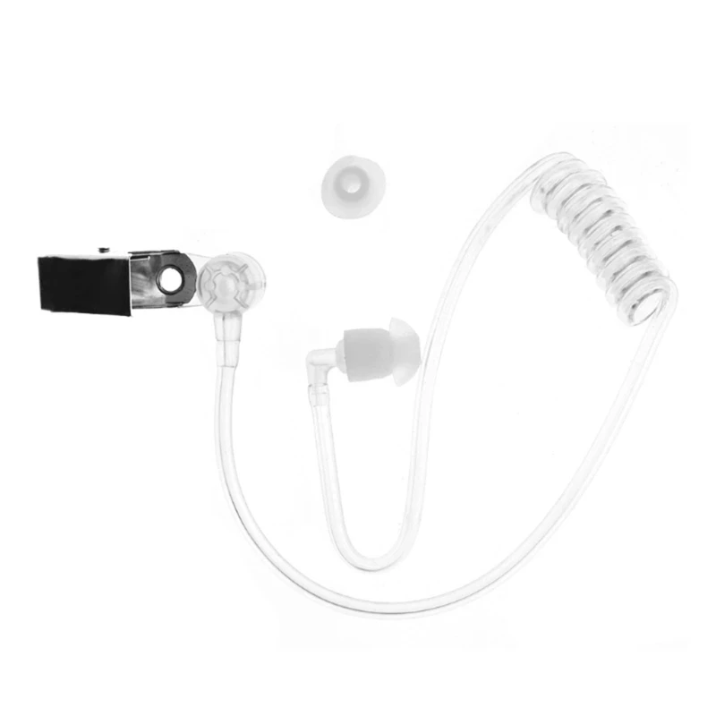 

Two Way Radios Transparent Acoustic Coil Tube Replacement for Earplug Earpiece Headset with Clip Walkie Talkie Accessory
