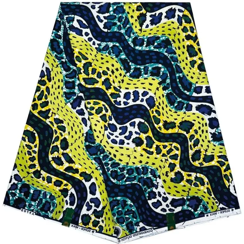 Высококачественная африканская восковая ткань блестящий золотой воск Золотая