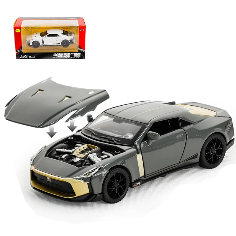 1:32 Nissan GTR-R50 спортивный автомобиль высокая имитация литая металлическая модель автомобиля со звуком светильник коллекция детских игрушек подарки
