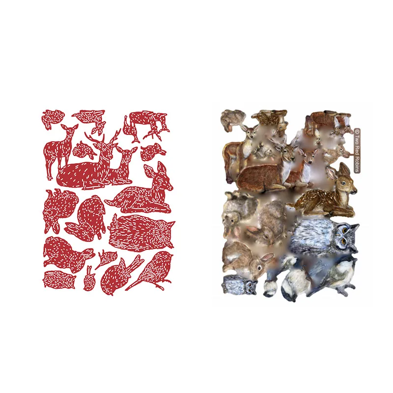 

2022 New Arrival A Christmas Gathering Deer Rabbit Metal Cutting Dies For Diy Scrapbooking Crafts Maker Photo Album Template