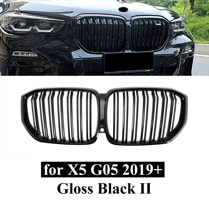 Для BMW X5 G05 2019 X6 G06 2020 2021 2022 Автомобильные передние решетки для почек, блестящий черный, серебристый, бриллиант, спортивный стиль M, тюнинг