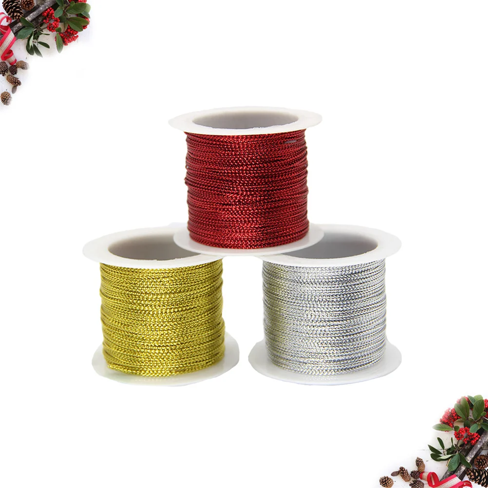 

Metallic Cord String Rope Tinsel Craft Embroidery Thread Ribbon Tag Stretch Beading Cords Elastic Line Wrapping Polyester