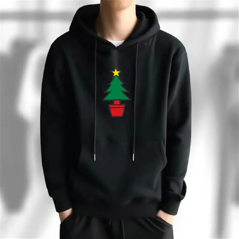 

Autumn/Winter Hooded Long Sleeve Pullover Regular Geometric Pullovers Men Pullover Polyester Sporty