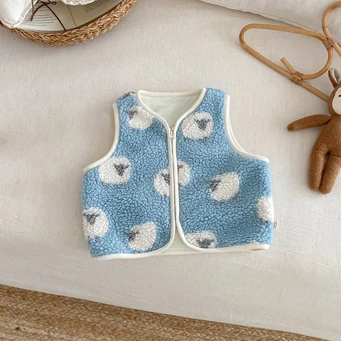 MILANCEL Детский утепленный жилет флис овечки собаки