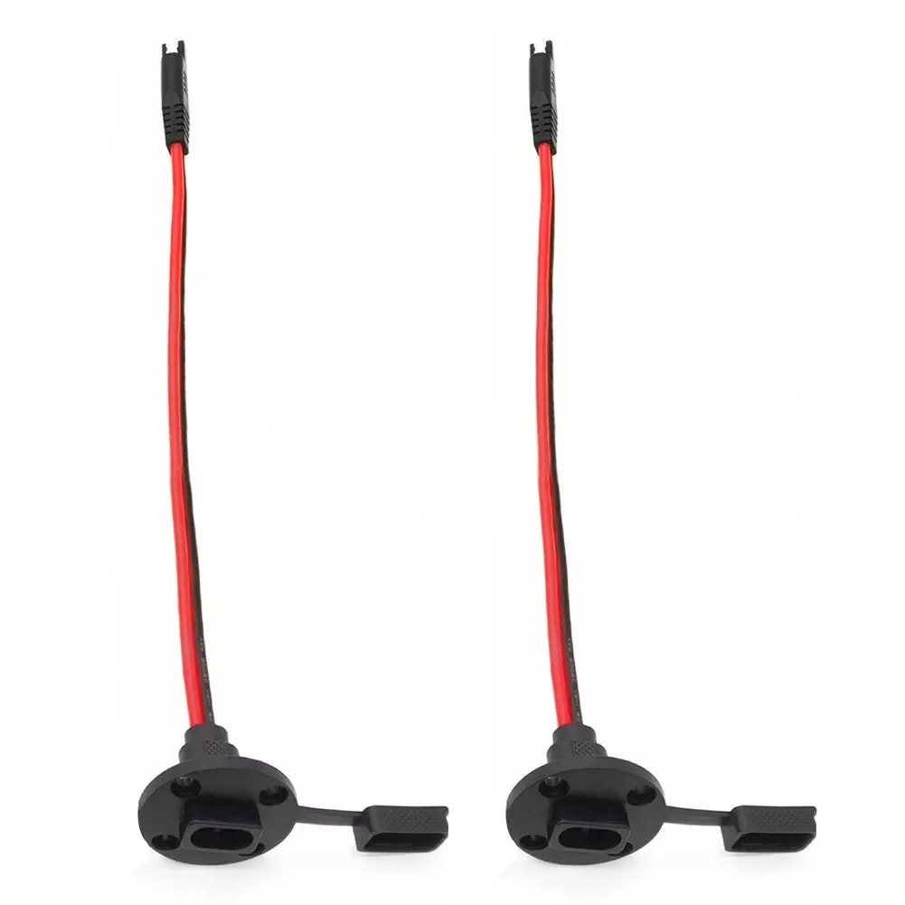 

2pcs 12AWG With Screws Cable Solar Panel Car Battery Sidewall Port Portable Weatherproof Motorcycle Connector SAE Socket Plug