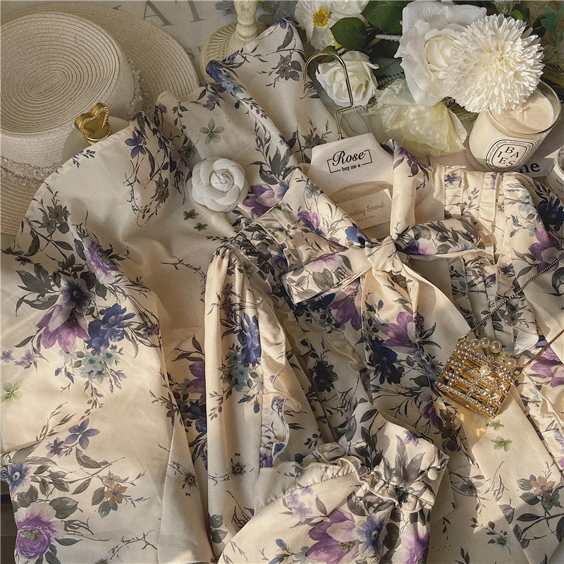 

New romantic provence estate middle falbala waist lace dress