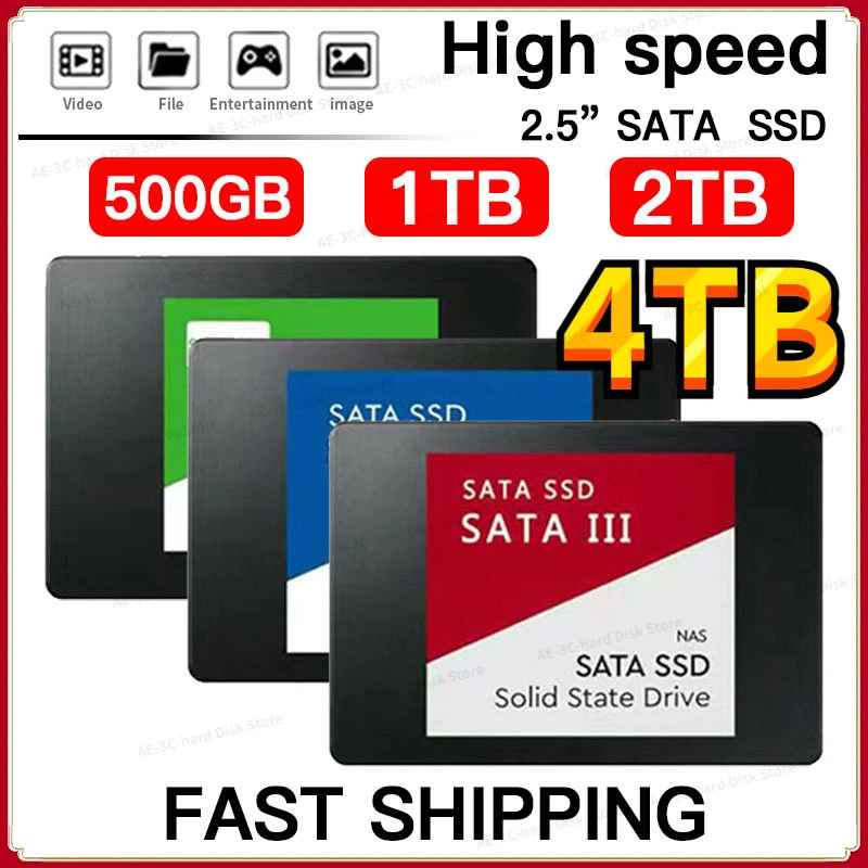 

Fast SSD 2.5Inch 4TB Portable Solid State Disk 500GB 1TB Hard Drives For notebook Desktop multicolor Internal Solid State Drive