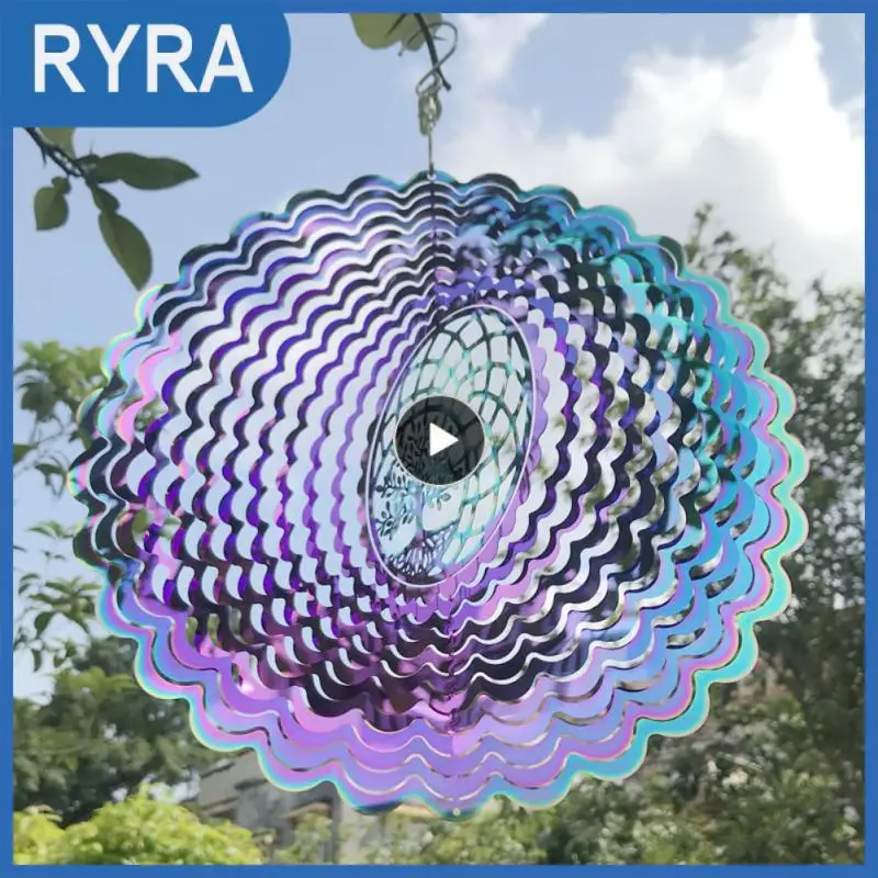 

Unique Wind Chimes Outdoor Wind Spinners Wind Collectors 3d Rotating Colorful Light Shadow Wind Chime Mirror Light Hanging Craft
