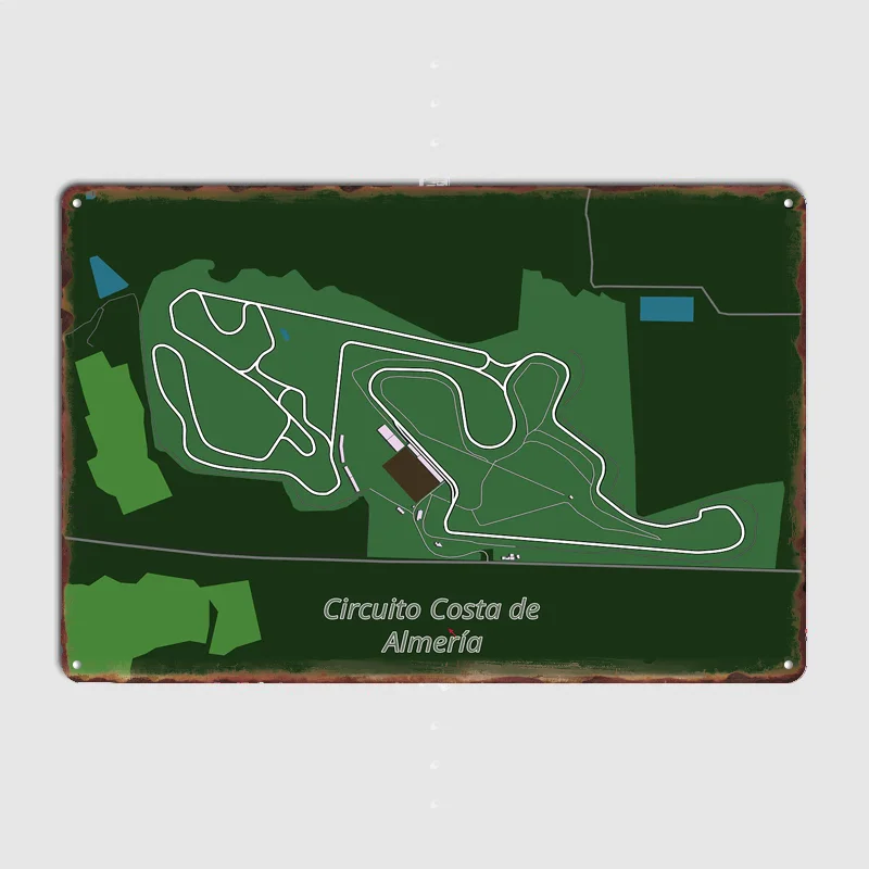 Фото Постер-карта трассы Circuito Costa de Almería, металлическая табличка на заказ, декор для помещений, украшение для пабов, клубов, баров, постеры для дома, декор для стен №1