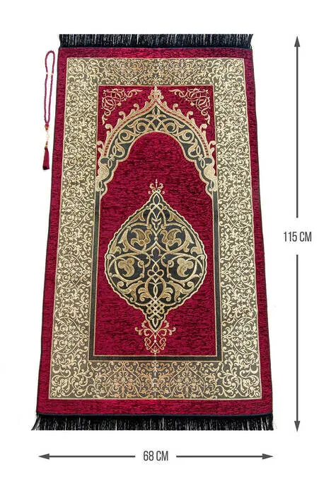 

Роскошный оттоманка IQRAH, синельный молитвенный коврик, розовый подарок, красный