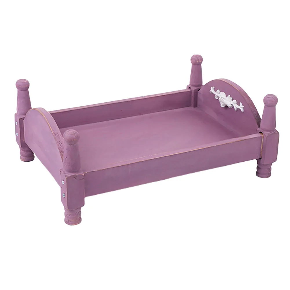 

Gift Crib Wooden Baby Bed Eco Friendly Easy Install Detachable For Newborn Mini Background Photography Props Infant Photo Studio