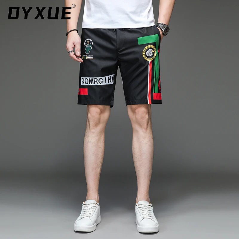 

DYXUE Brand Bermuda Designer Personality Cool Lightweight Luxury Fashion Men's Summer Shorts Casual Five-cropped Printing Beach