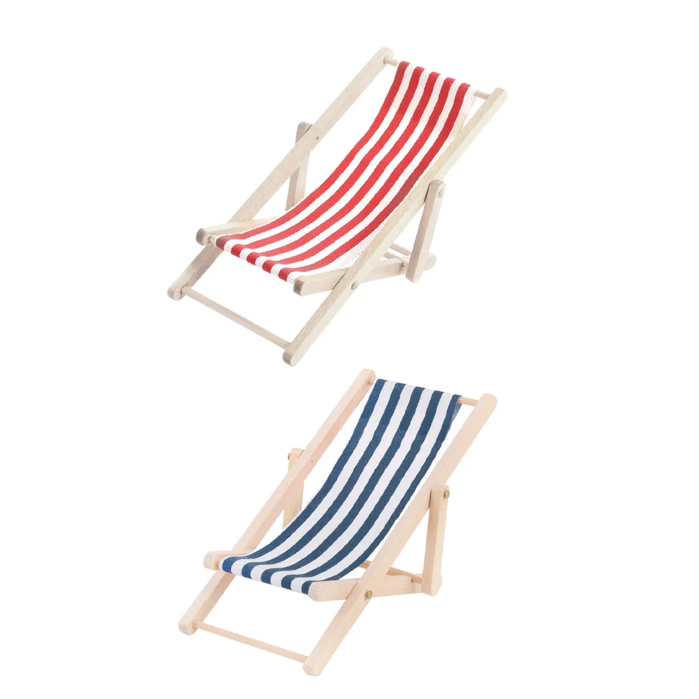

Deck Chair Model Chair Recliner Beach Scene Props Simulation Kids Folding