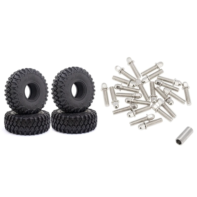 

30Pc 1.9 2.2 Wheel Rim Imperial M3 Screw For Axial SCX10 90046 AXI03007,A & 4PCS 120MM 1.9 Rubber Tyres Wheel Tires