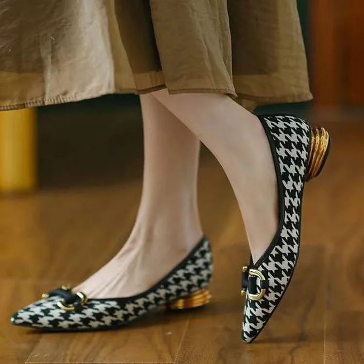 

Shoes Woman Flats Casual Female Sneakers Shallow Mouth Pointed Toe Dress Summer Retro On Heels New Basic PU Rubber Leisure Faux