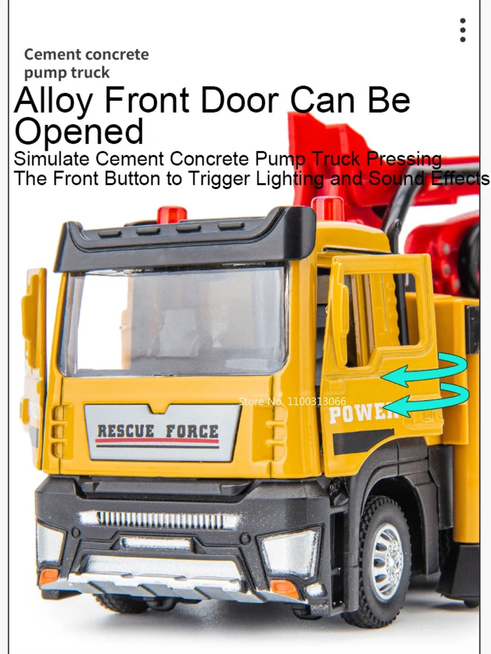 Цементный бетононасос желтый металлический корпус пластиковое шасси резиновая