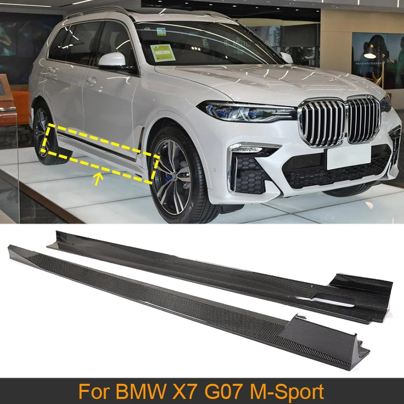 

Car Side Skirts Body Kit For BMW X7 G07 M-Sport 2014 - 2018 Carbon Fiber Side Skirts Door Bumper Lip Apron Guard
