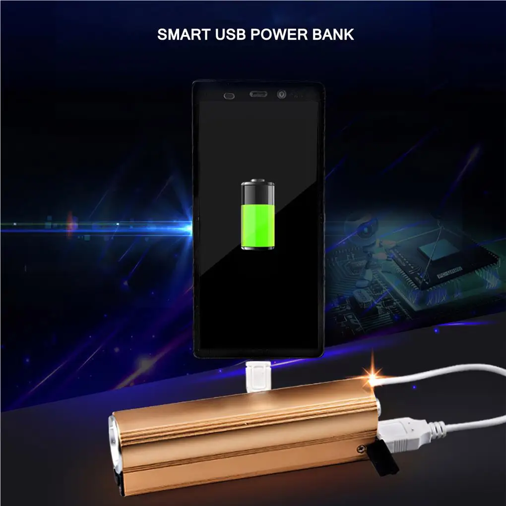 

LED Flashlight USB Torch Multifunction Cigarette Lighter Power Bank Charger